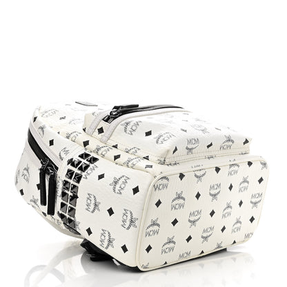 MCM Visetos Small Side Stud Stark Backpack White 4 of 13