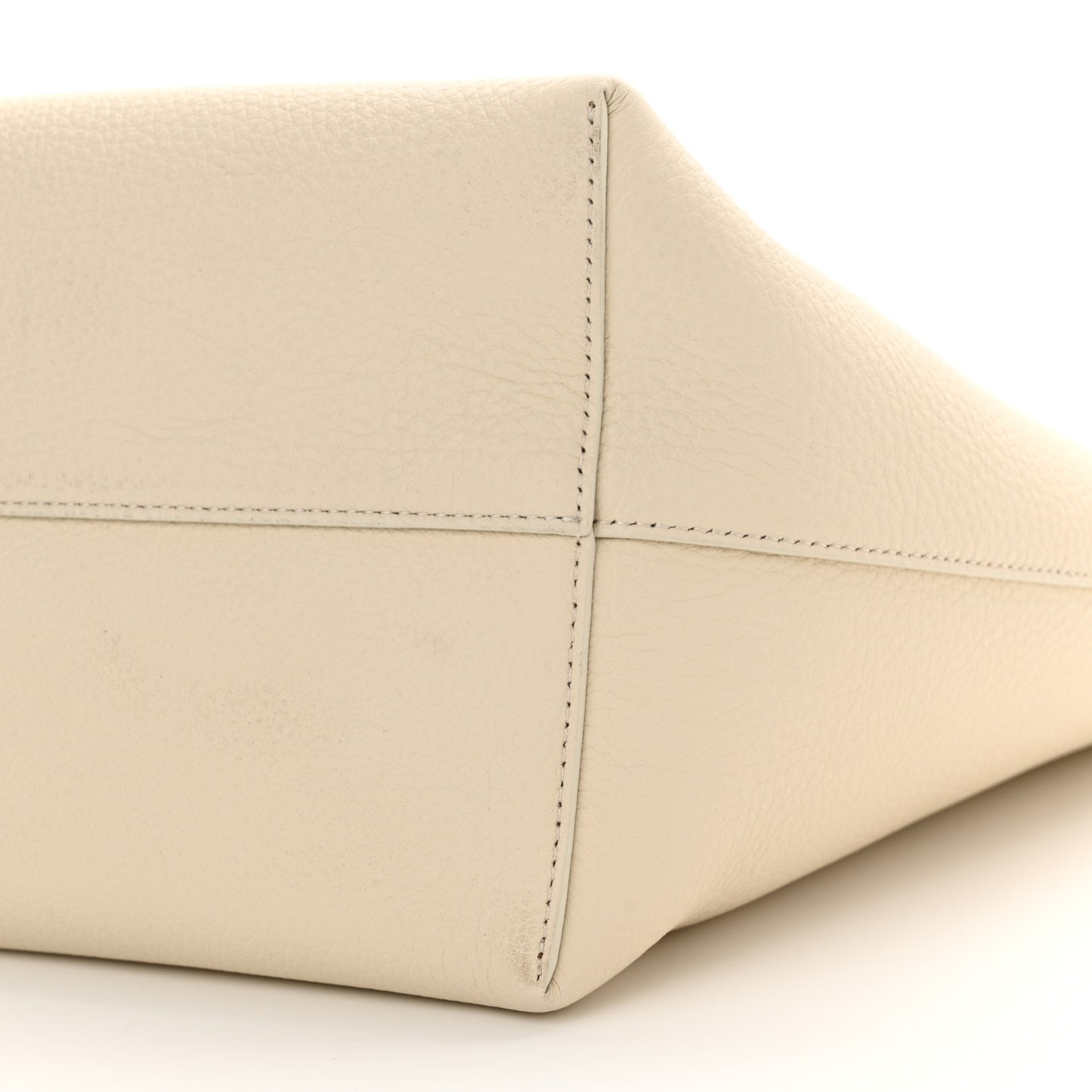 Grained Calfskin Medium N/S Park Tote Ivory