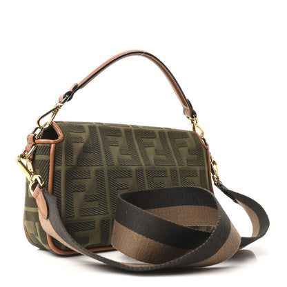Fendi Canvas Vitello King FF Embroidered Baguette Amazzonia Cuoio 3 of 10