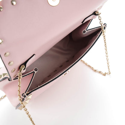 Valentino Garavani Calfskin Rockstud Crossbody Saddle Bag Water Rose 5 of 7