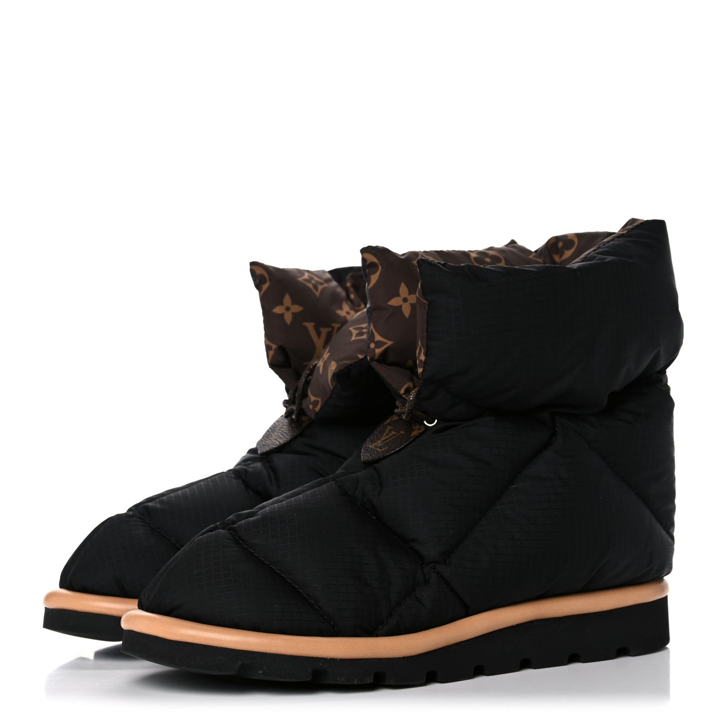 Nylon Monogram Pillow Comfort Ankle Boot 39 Black