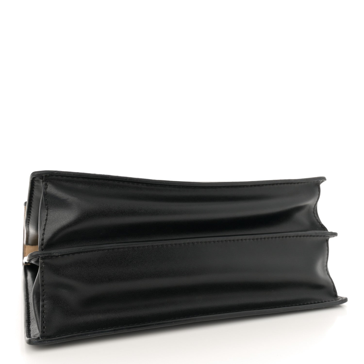 Fendi Vitello Liberty Bi-Color FF 1974 Embossed Chain Strap Kan U Shoulder Bag Black Maya 4 of 16
