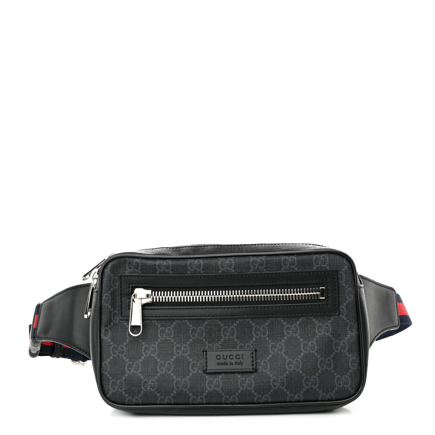 Soft GG Supreme Monogram Web Belt Bag Black Grey