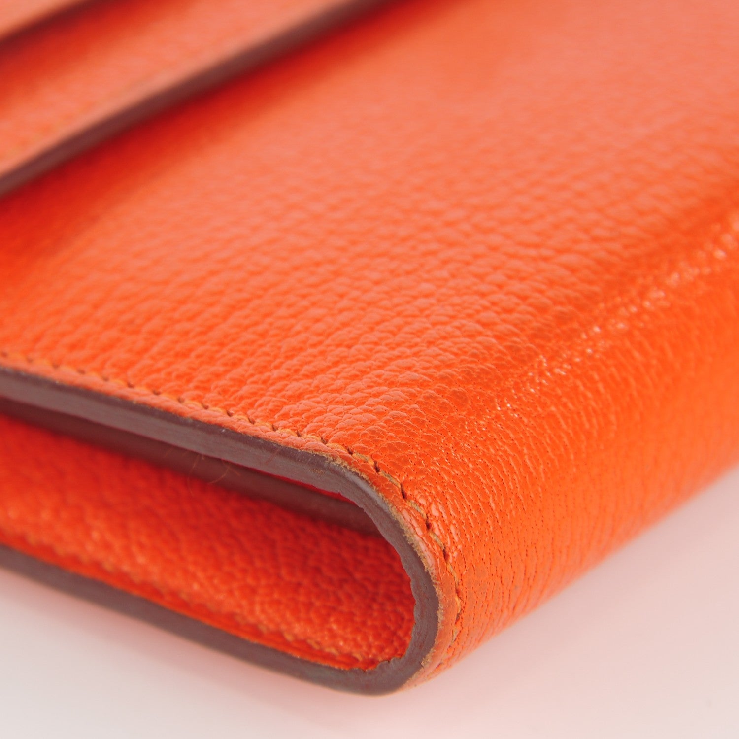 Hermes Chevre Mysore Kelly Longue Wallet Feu 15 of 17