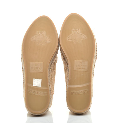 Gucci Raffia Pearly GG Marmont Espadrilles 38.5 Naturale Sand Storm 5 of 8