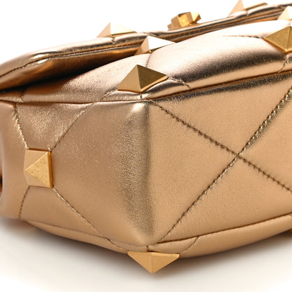 Valentino Garavani Nappa Medium Roman Stud Shoulder Bag Antique Brass 8 of 9