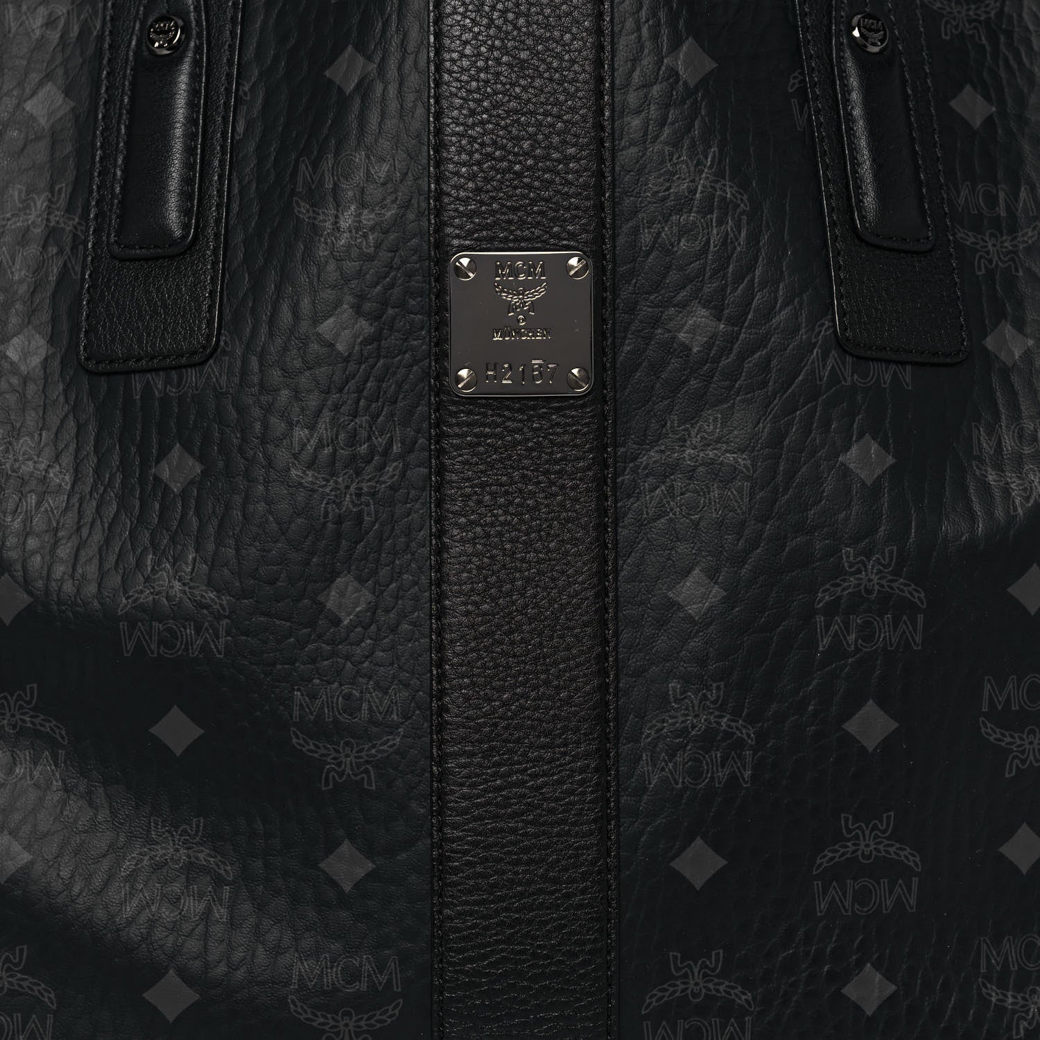 MCM Visetos Medium Liz Reversible Shopper Tote Black 7 of 20