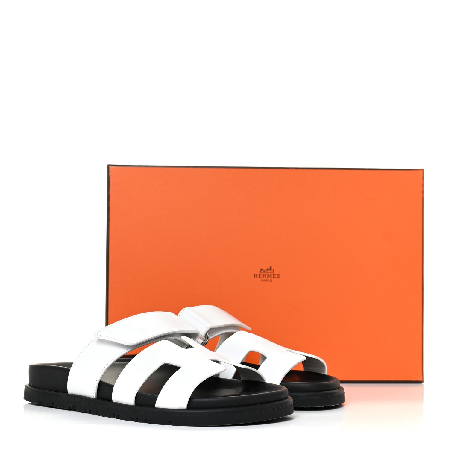 Hermes Calfskin Womens Chypre Sandals 35.5 White 10 of 10