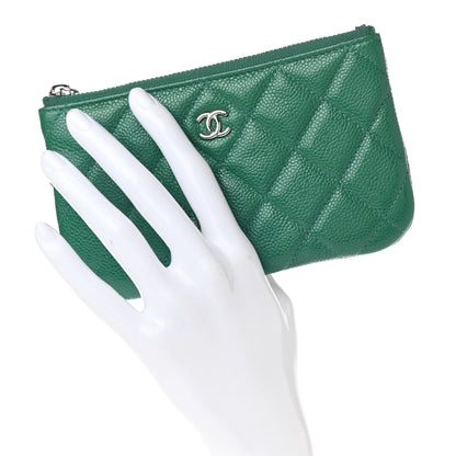 Chanel Caviar Quilted Small Cosmetic Case Green 2 of 10