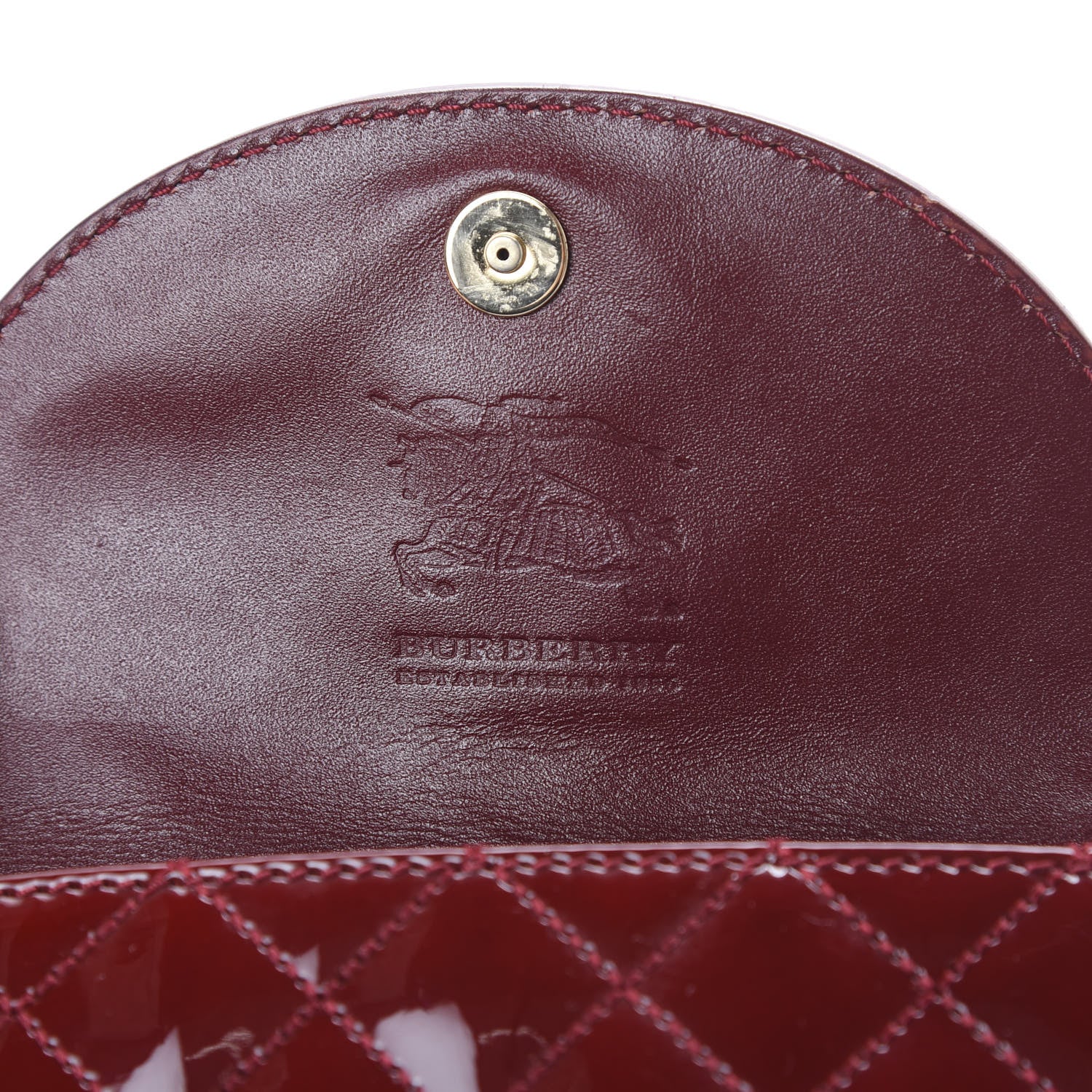 Burberry Patent Calfskin Quilted Mini Crossbody Bag Dark Red 5 of 12