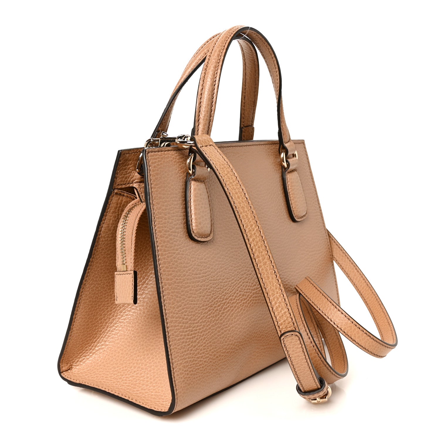 Gucci Dollar Calfskin Medium Soho Top Handle Satchel Camelia 3 of 11