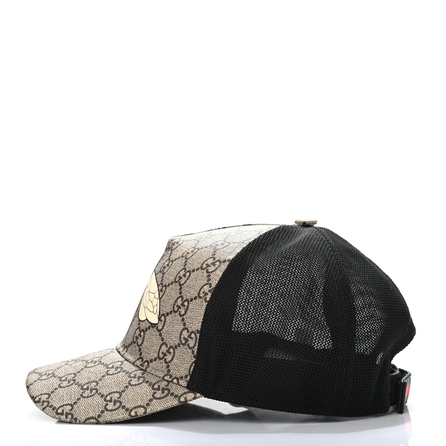 GG Supreme Monogram Bee Print Baseball Hat M Beige