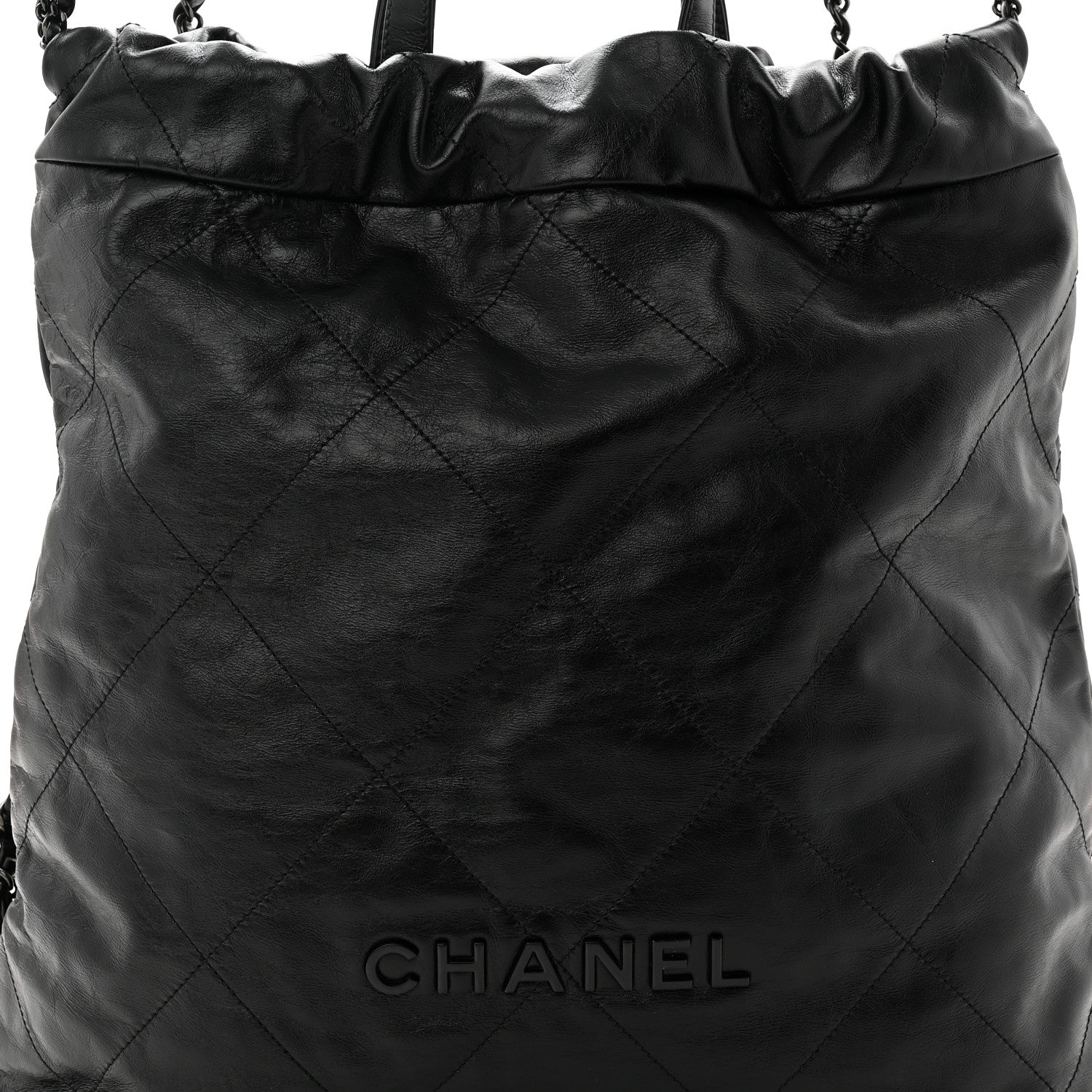 Chanel Shiny Calfskin Quilted Chanel 22 Backpack So Black 1825779