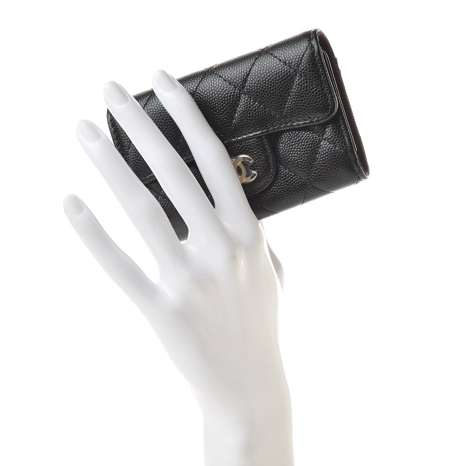 Chanel Caviar Quilted Classic 4 Key Holder Wallet Black 2 of 12