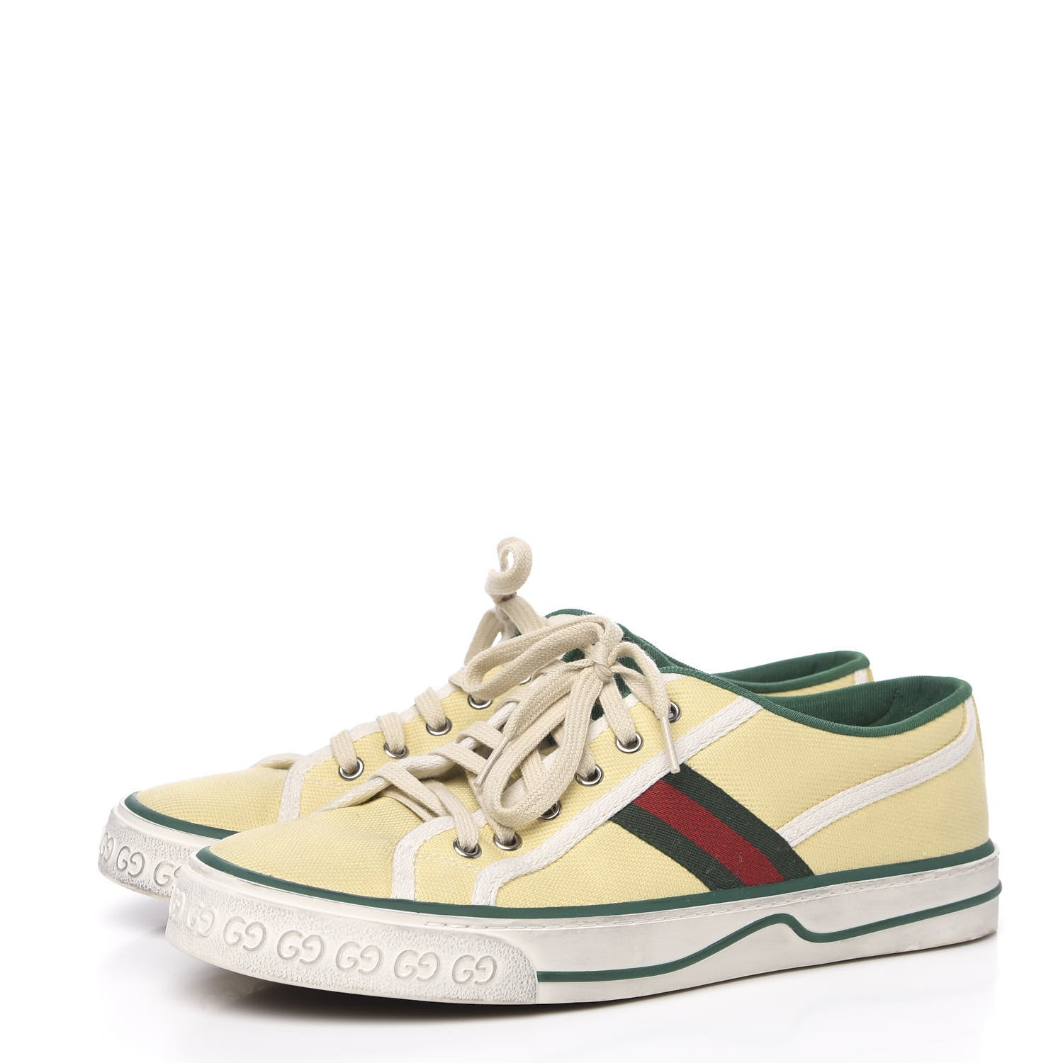 Gucci Canvas Web Mens 1977 Tennis Sneakers 9 Burro Mystic White 3 of 9
