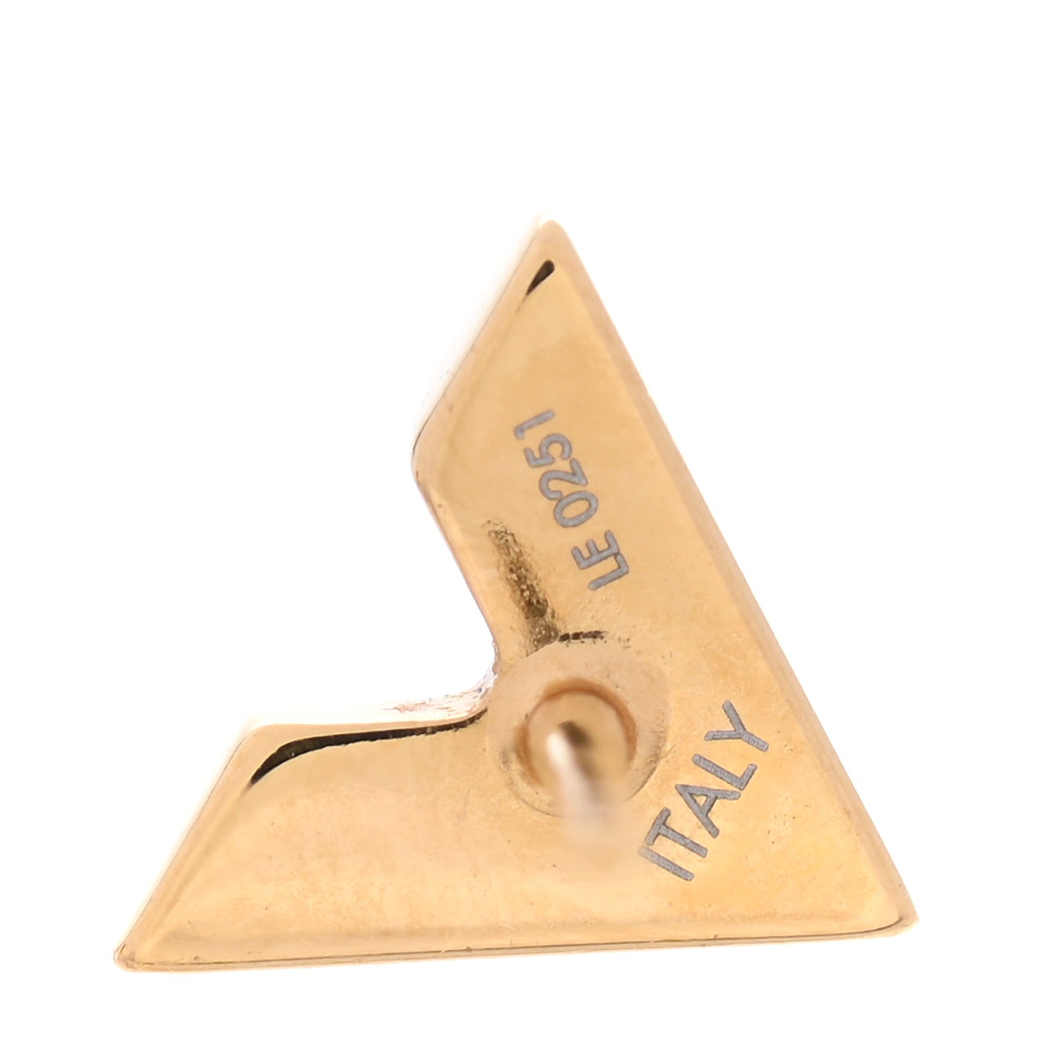 Louis Vuitton Brass Essential V Stud Earrings Gold 4 of 5