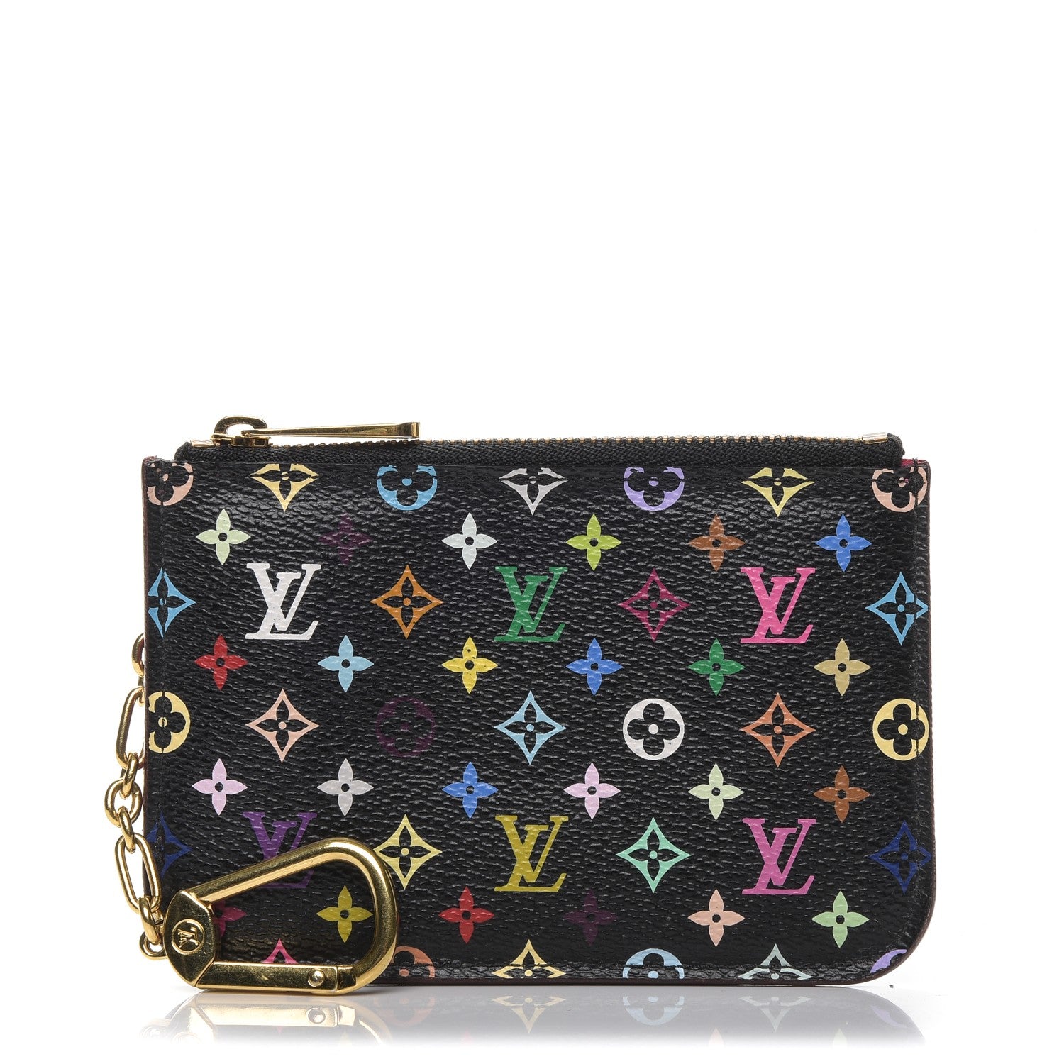 Louis Vuitton Monogram Multicolor Key Pouch Black Grenade 1 of 6