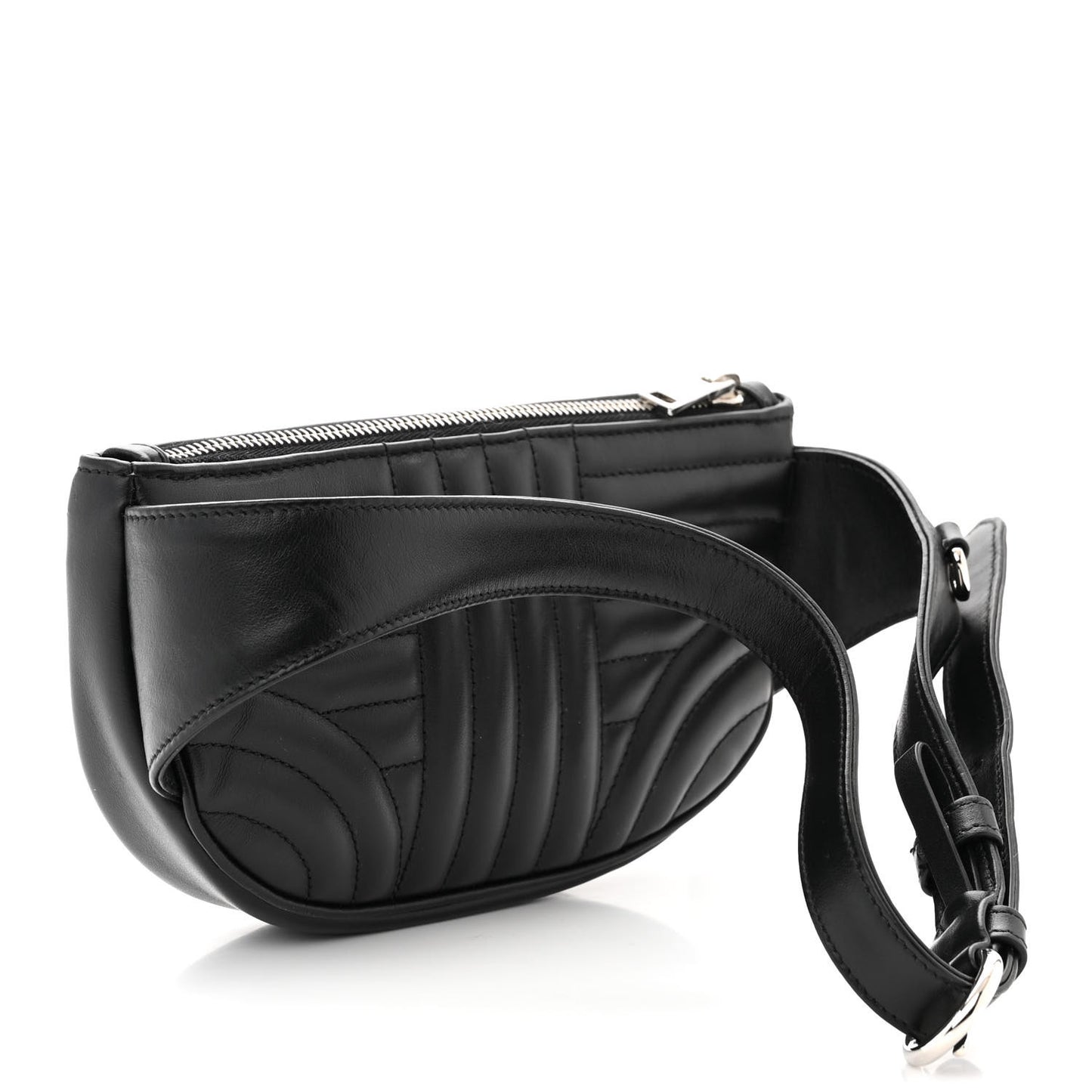 Soft Calfskin Impunture Diagramme Belt Bag Black