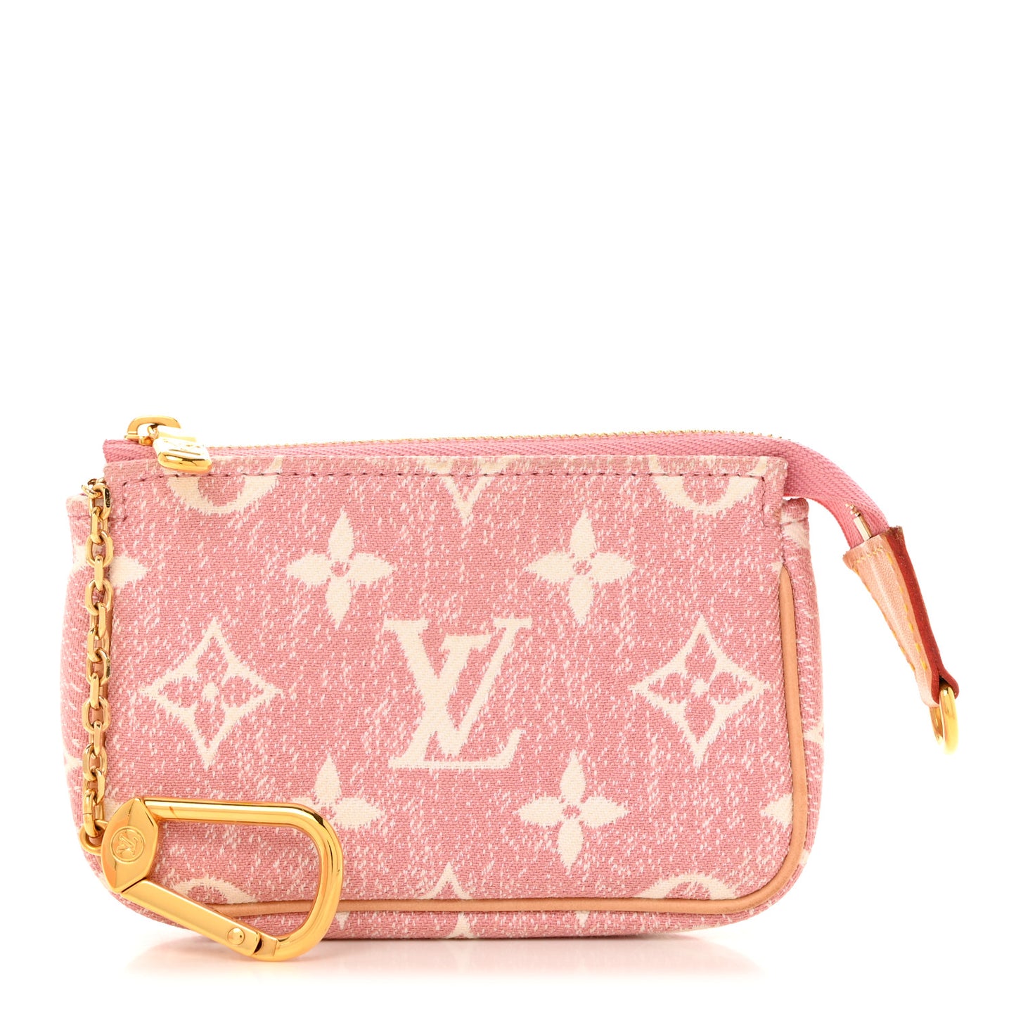 Denim Jacquard Monogram Micro Pochette Accessories Rose