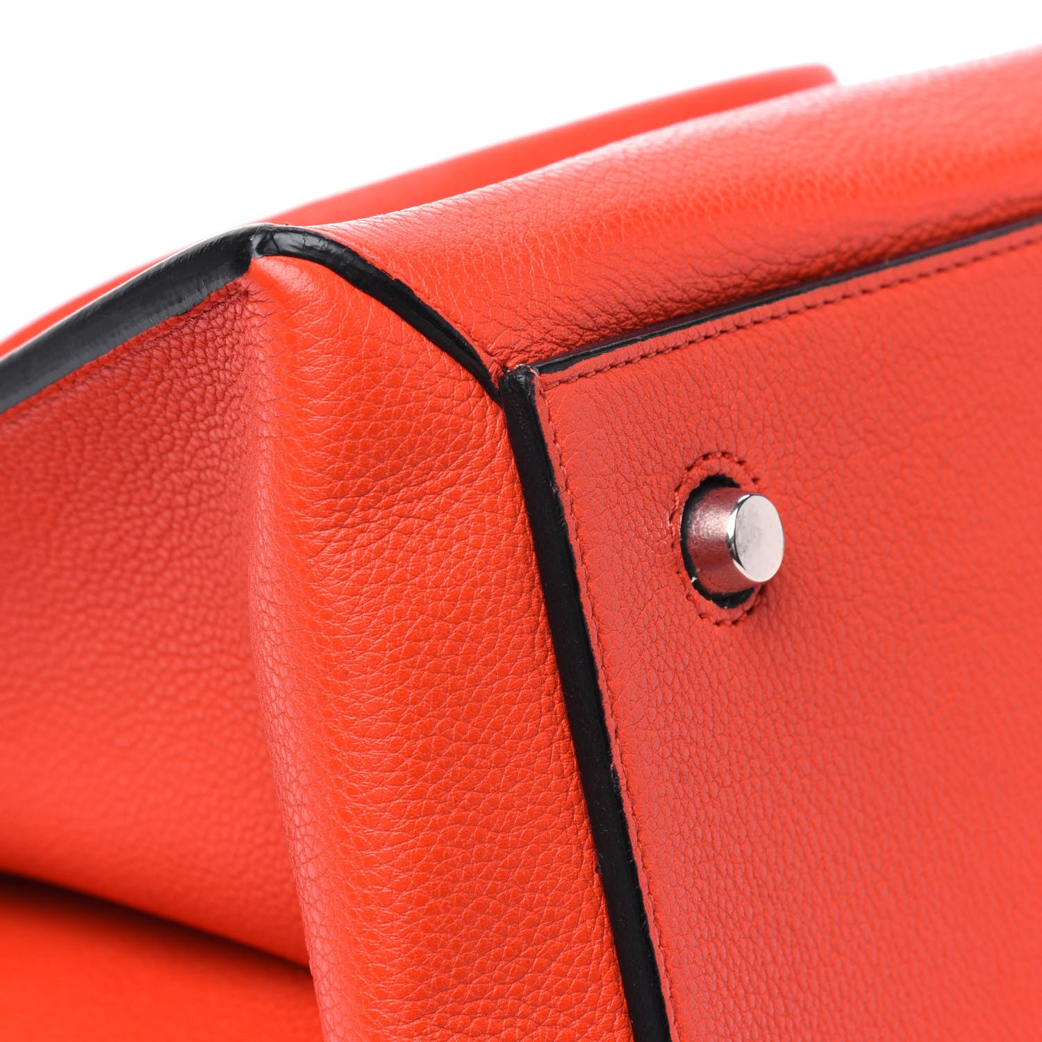 Celine Grained Calfskin Medium Edge Shoulder Bag Vermillion 11 of 16