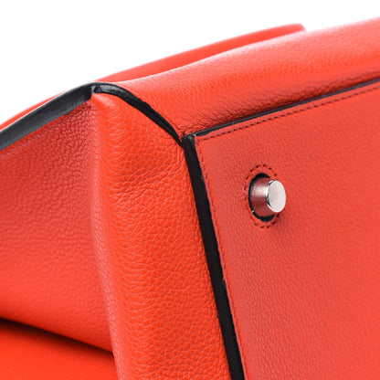 Celine Grained Calfskin Medium Edge Shoulder Bag Vermillion 11 of 16