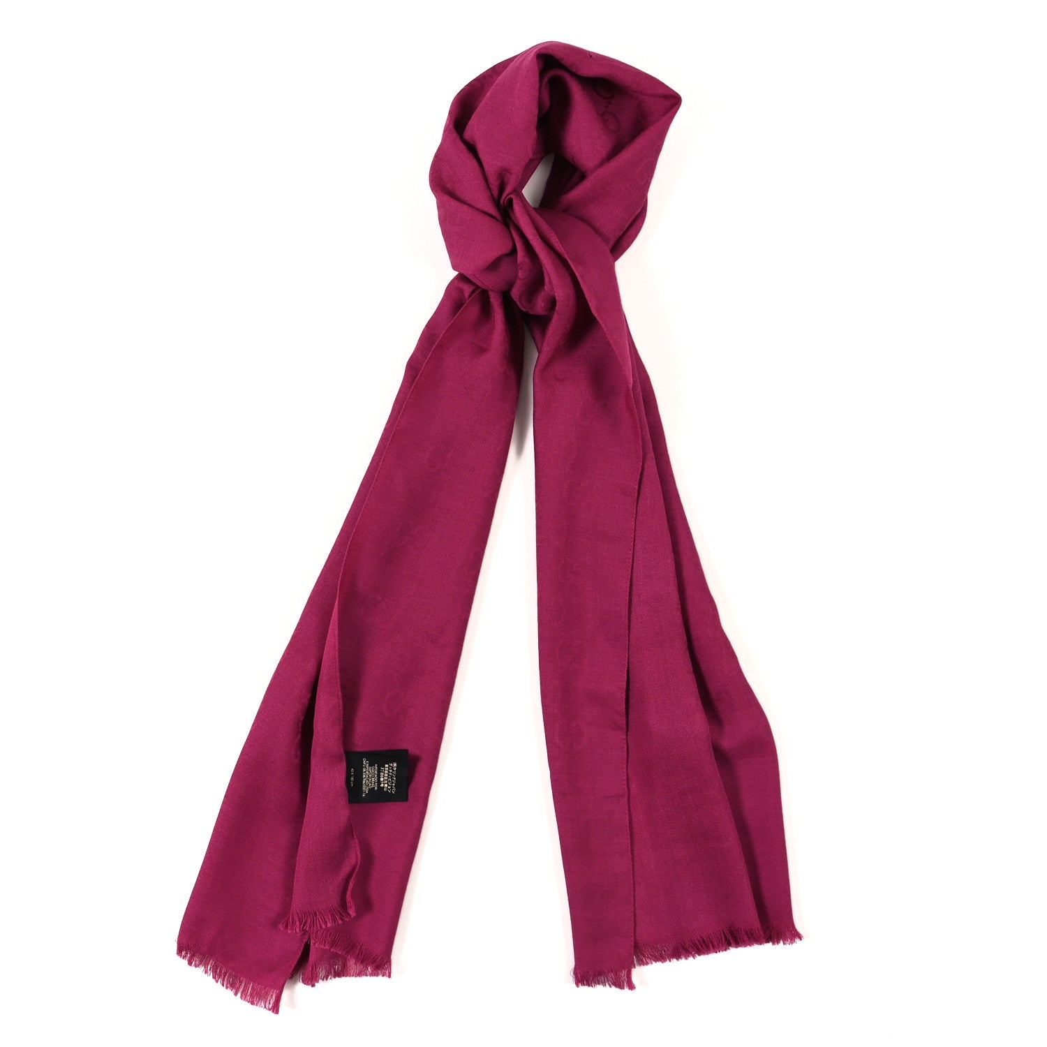 Gucci Wool Silk GG Monogram GGNat Scarf Fuchsia 1 of 6