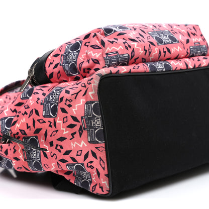 Saint Laurent Canvas Radio Print City Backpack Pink 8 of 9