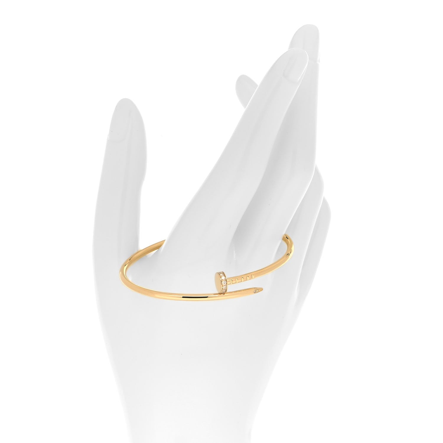 Cartier 18K Yellow Gold Diamond Small Juste Un Clou Bracelet 17 2 of 5