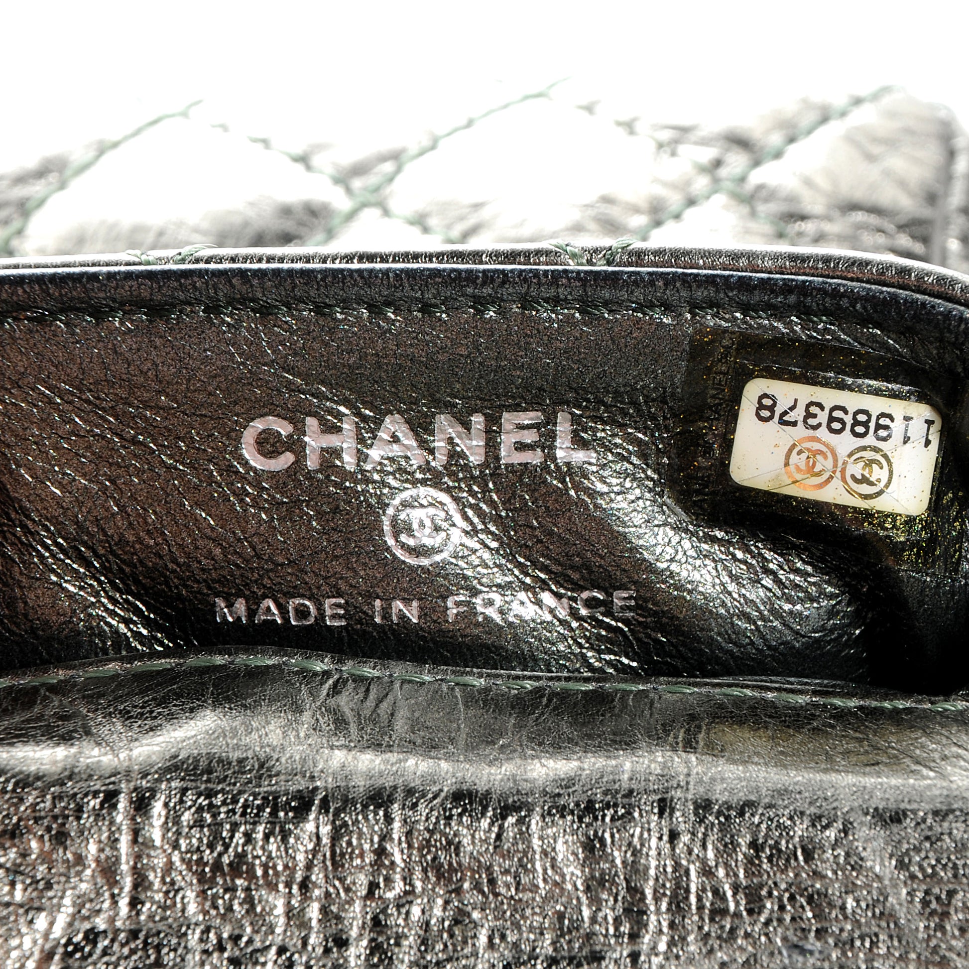 Chanel Aged Calfskin 2.55 Reissue Phone Case Dark Silver 7 of 8