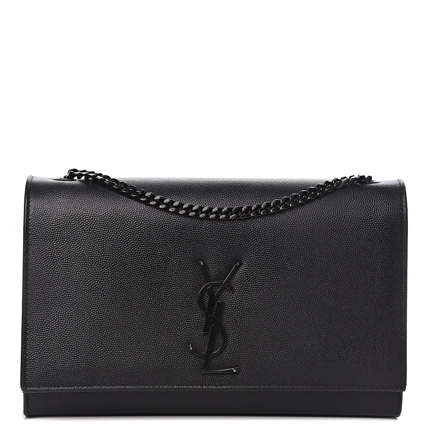 Saint Laurent Grain De Poudre Medium Classic Monogram Kate Satchel Black 1 of 10