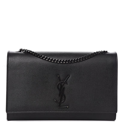 Saint Laurent Grain De Poudre Medium Classic Monogram Kate Satchel Black 1 of 10