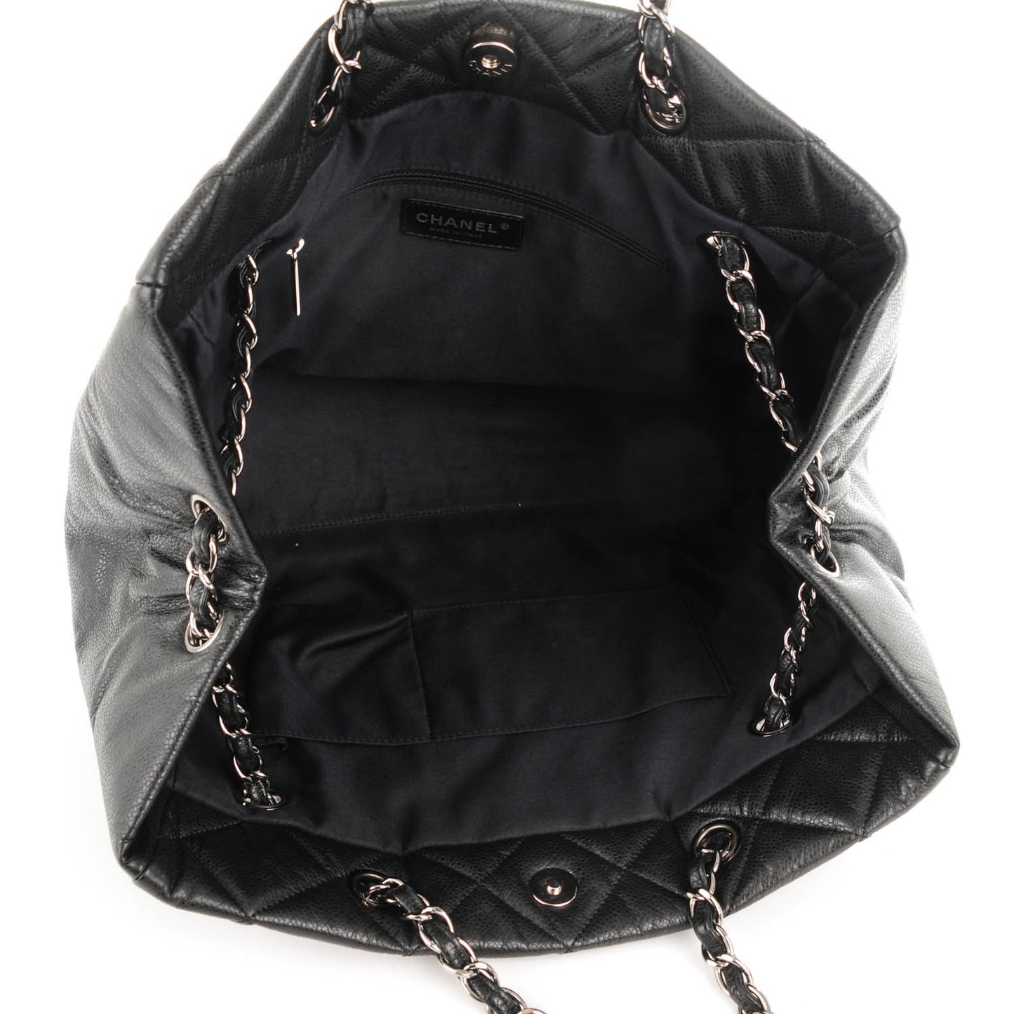 Soft Caviar Quilted Large Cells Tote Black