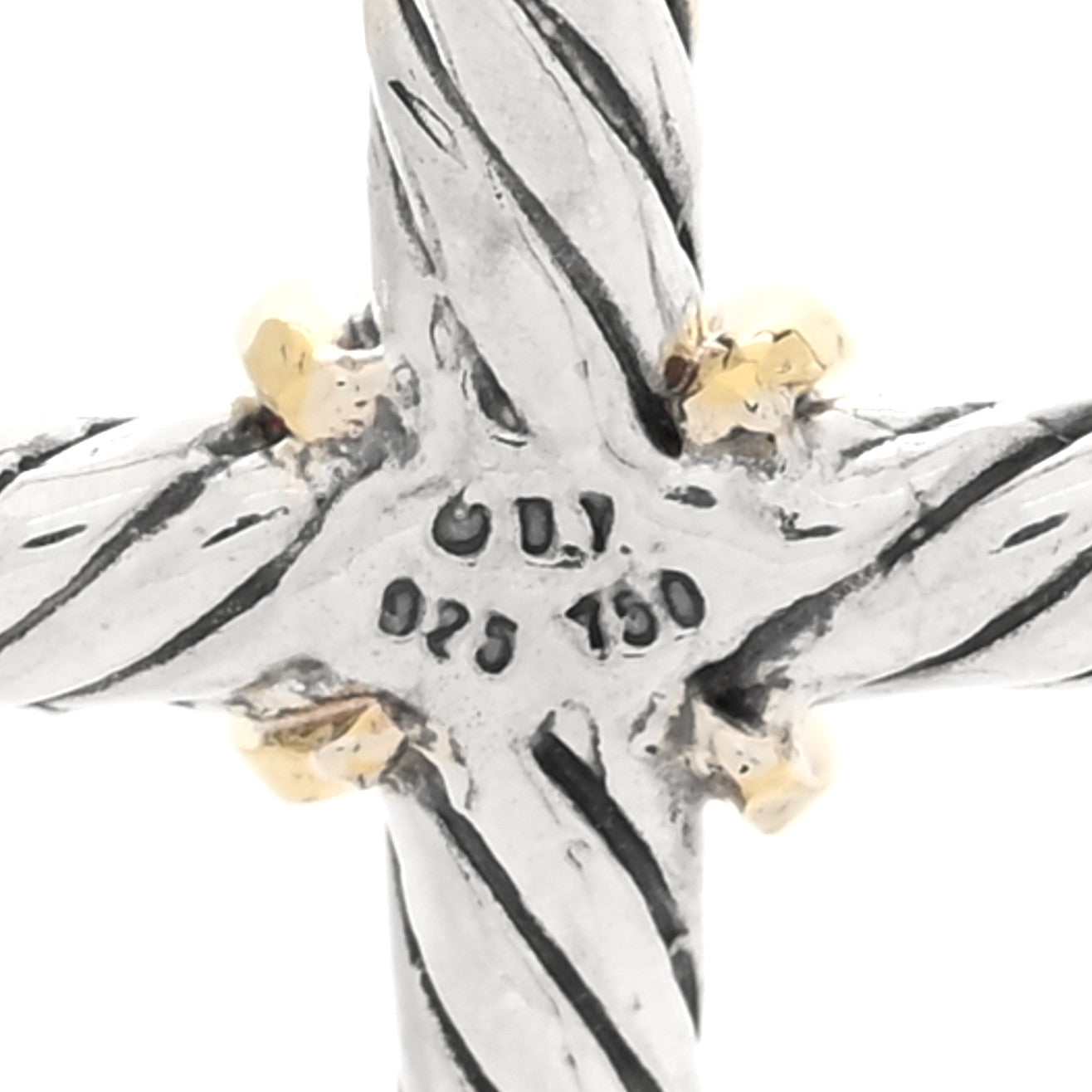 Sterling Silver 18K Yellow Gold X Cross Pendant