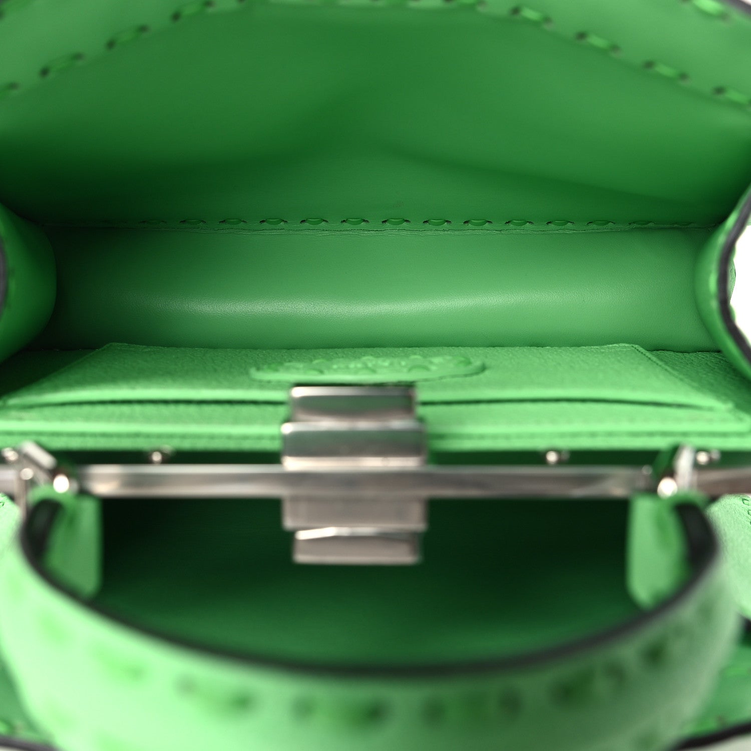 Fendi Cuoio Roma Sellerissima Nappa Sintetica Tape Stitch Small Peekaboo I SEE U Satchel Edamame 5 of 10