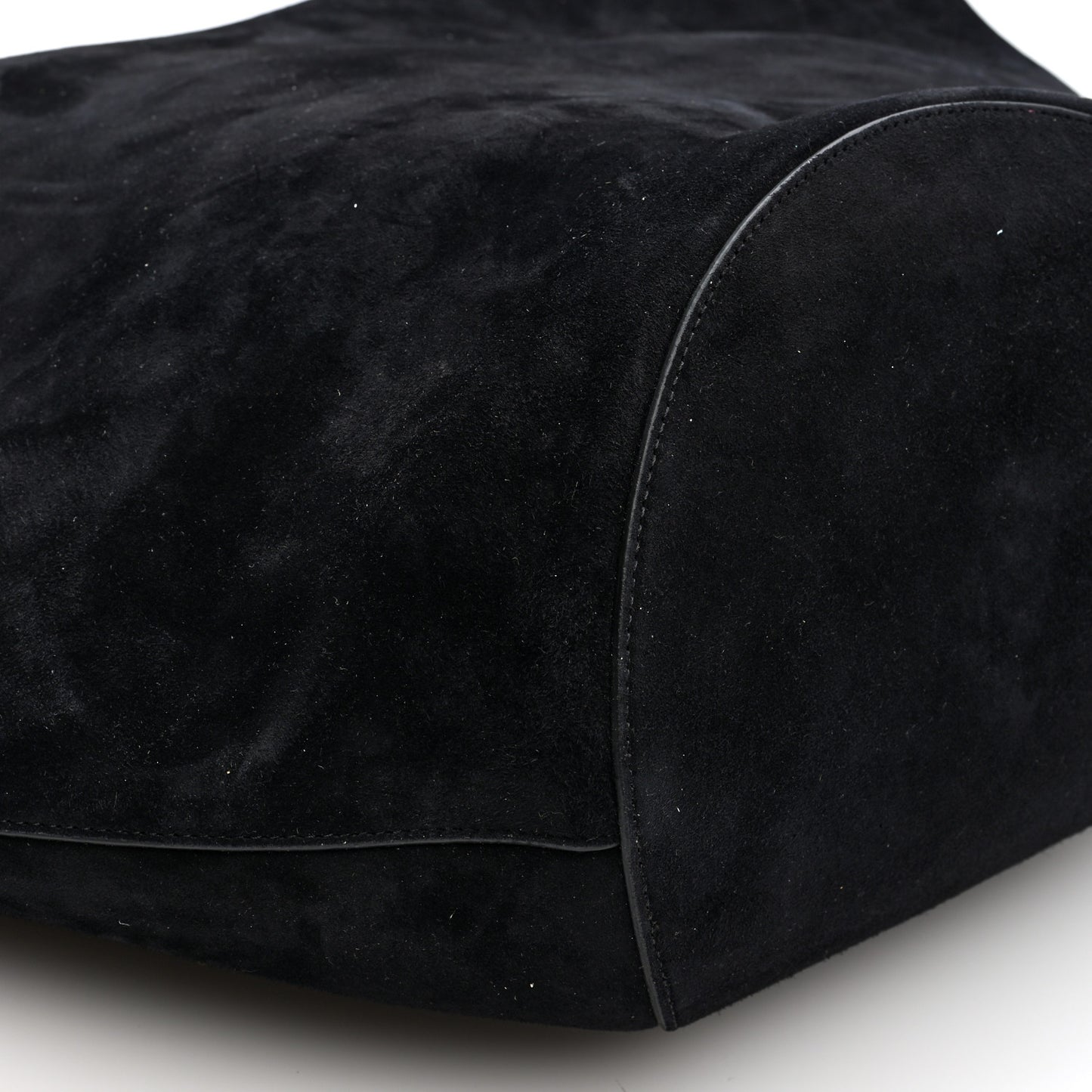Suede Calfskin Medium Lotus Tote  Black