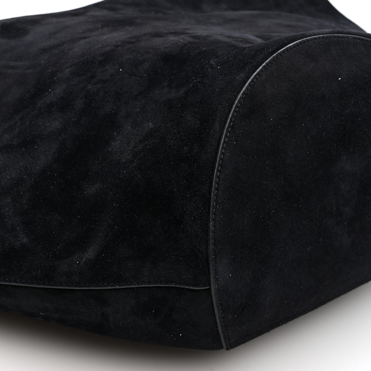 Khaite Suede Calfskin Medium Lotus Tote  Black 9 of 10