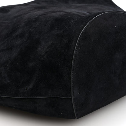 Khaite Suede Calfskin Medium Lotus Tote  Black 9 of 10