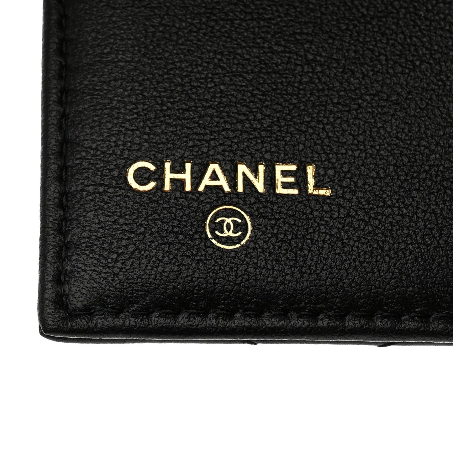 Lambskin Enamel Quilted Compact Flap Wallet Black