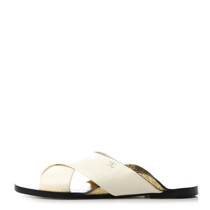 Chanel Lambskin Mule Sandals 42 White 1 of 10