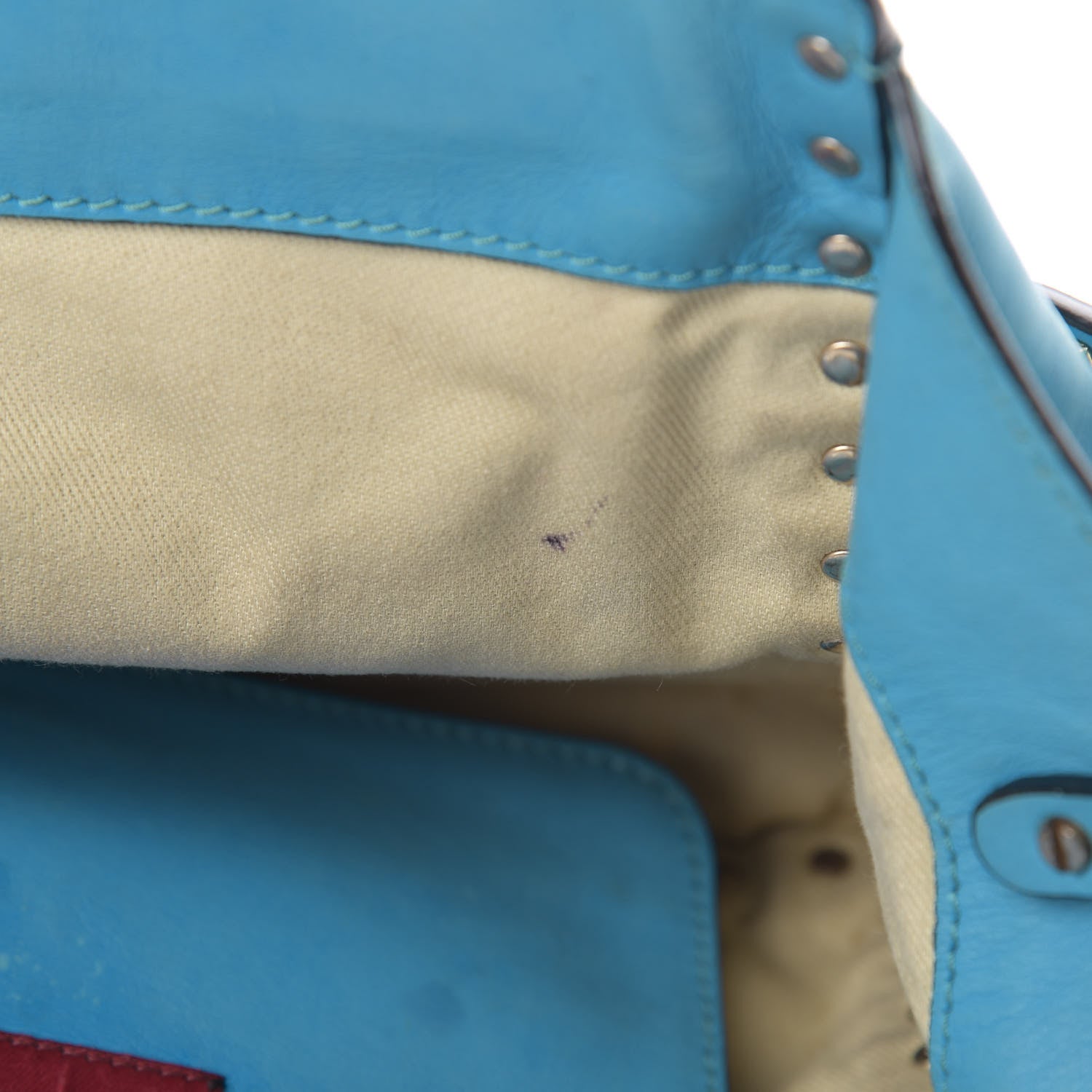 Valentino Garavani Vitello Small Rockstud Tote Parrot 13 of 17