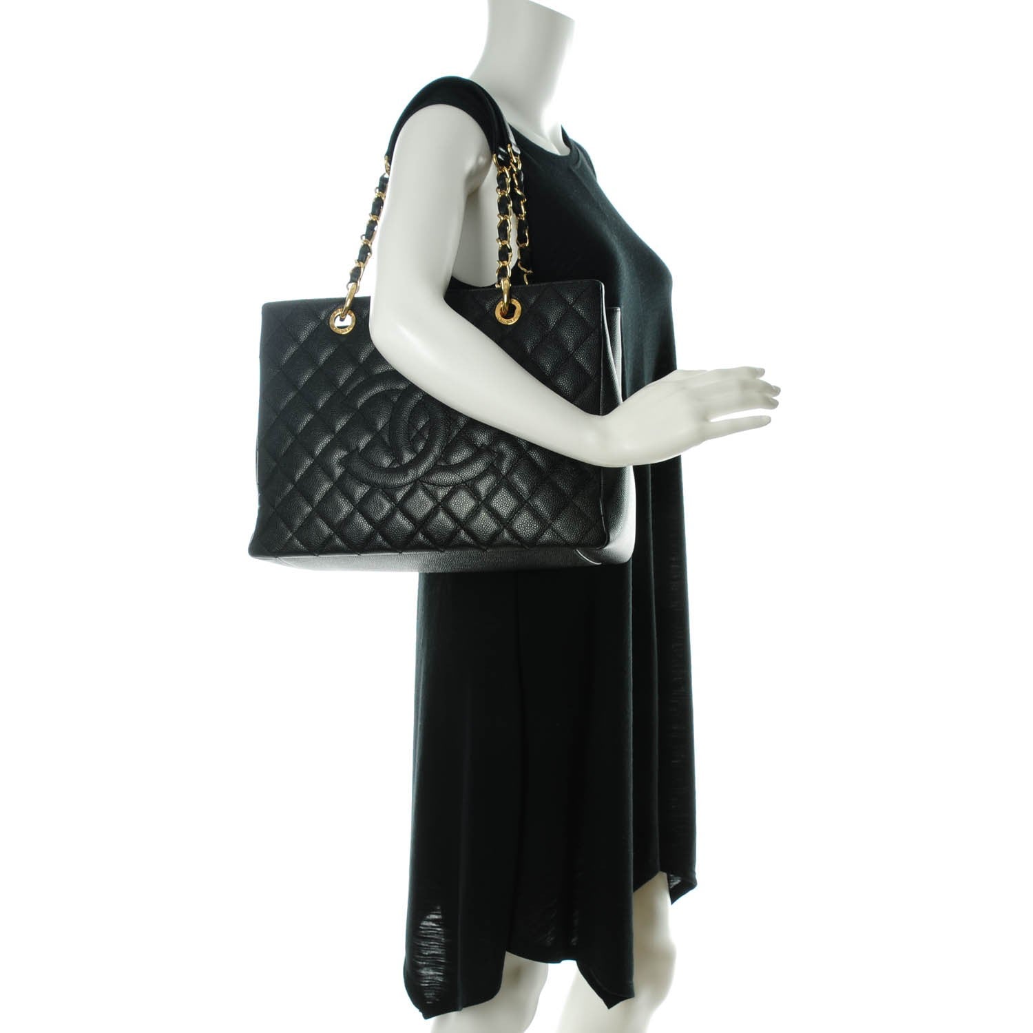 Chanel Caviar Quilted Grand Shopping Tote GST Black 2 of 7