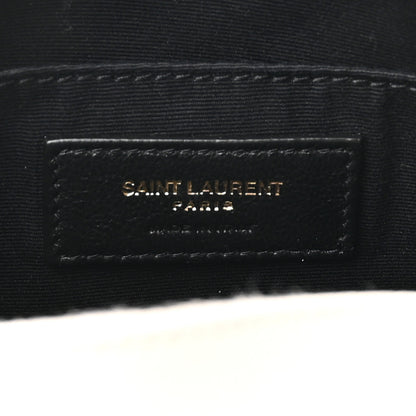 Saint Laurent Grain De Poudre Matelasse Chevron Quilted Round Vinyle Camera Bag Crema Soft 6 of 10