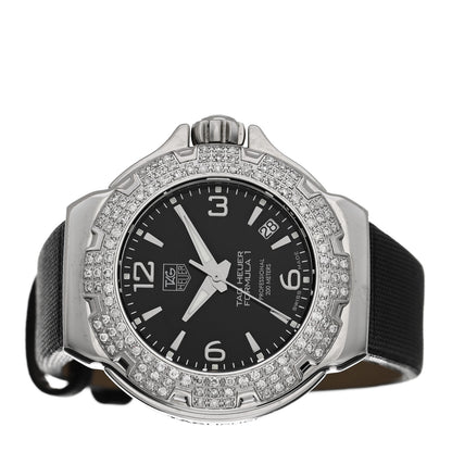 Tag Heuer Stainless Steel Satin Diamond Bezel 37mm Formula 1 Quartz Watch Black WAC1214 2 of 4