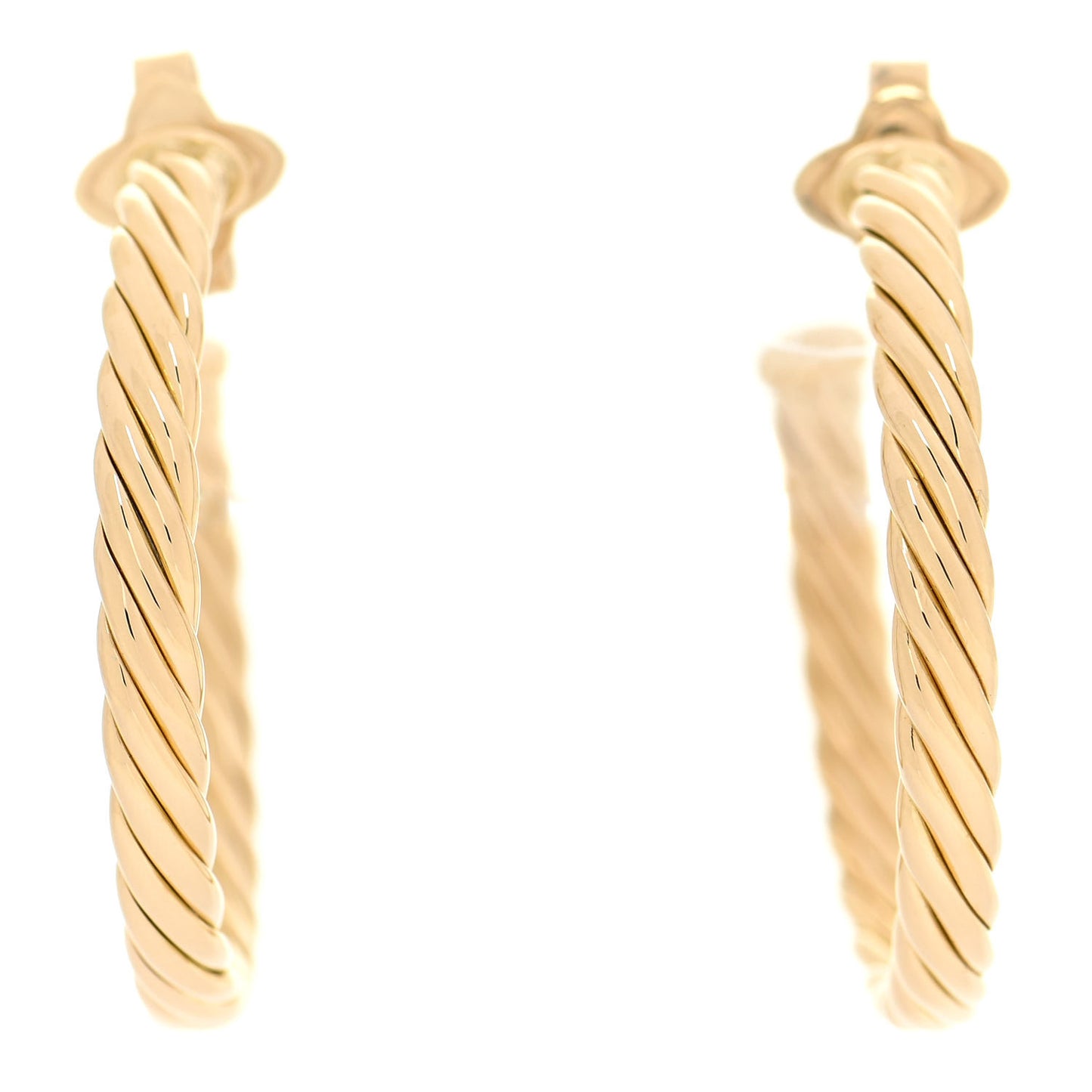 18K Yellow Gold Small Cablespira Hoop Earrings