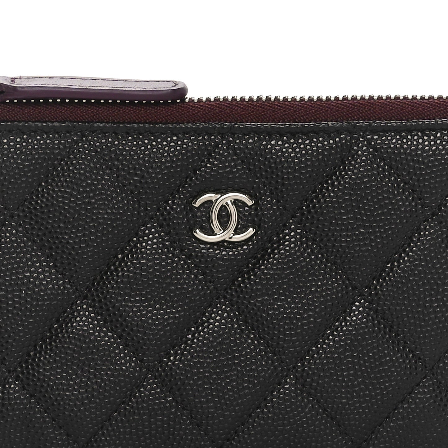 Caviar Quilted Small Cosmetic Case Black