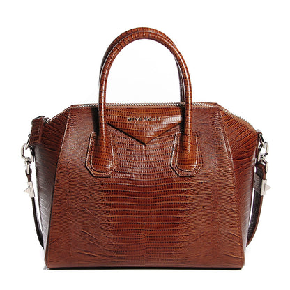 Givenchy Calfskin Lizard Embossed Small Antigona Brown 1 of 8