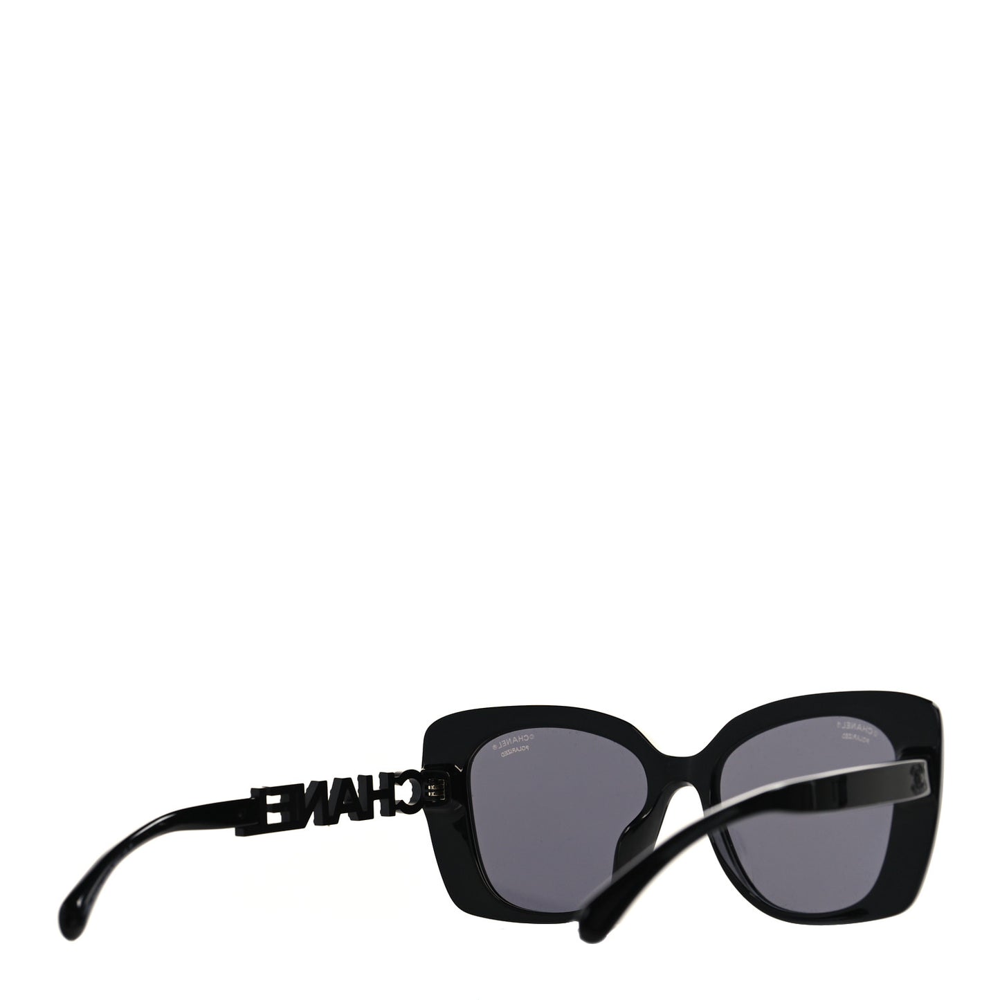 Acetate Strass Polarized Square Sunglasses 5422-B-A Black