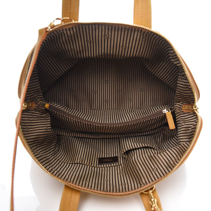 Fendi Capra Vitello Saddle Colorblock Large Chameleon Tote Beige Camel 5 of 10