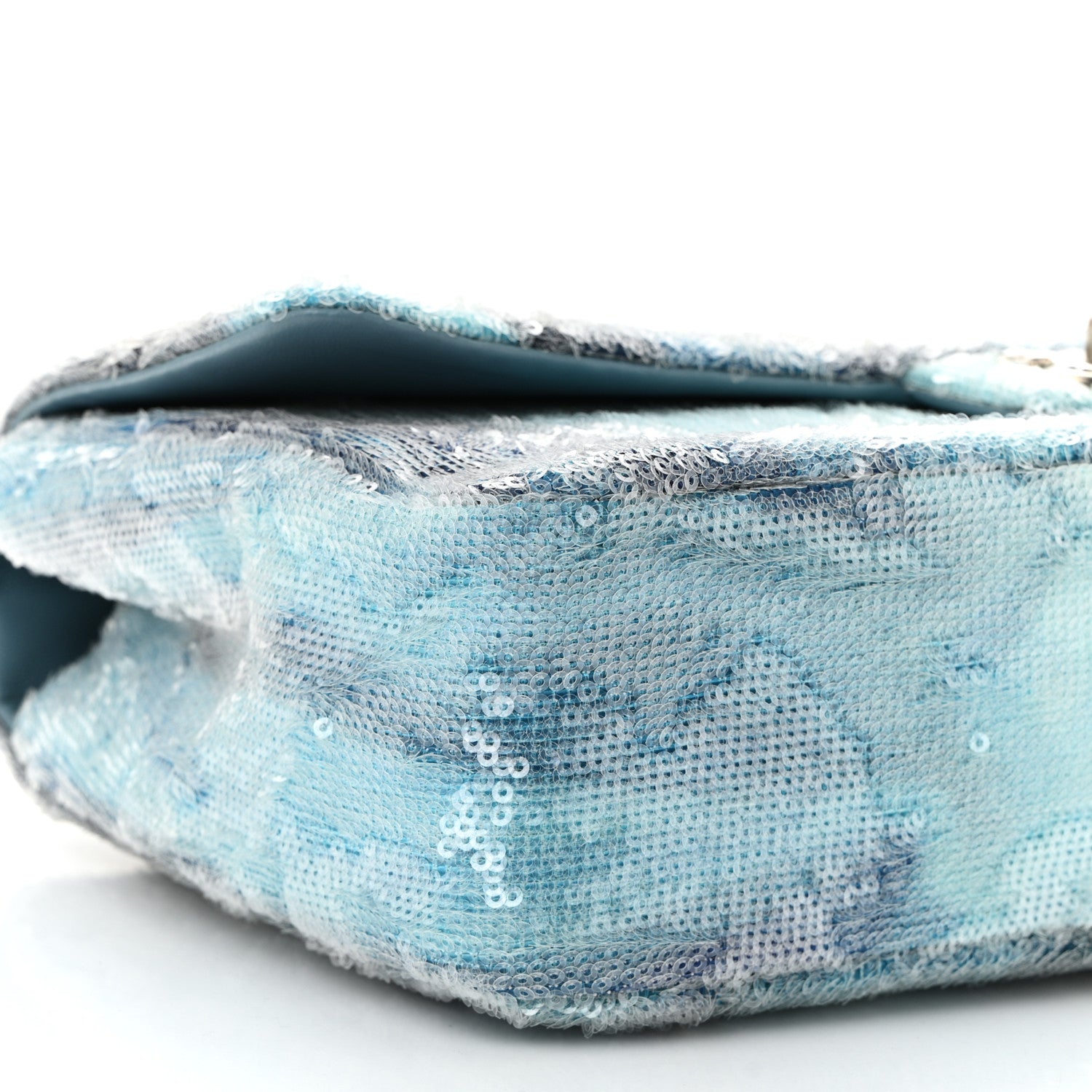 Chanel Sequin Large Waterfall Flap Light Blue 9 of 12