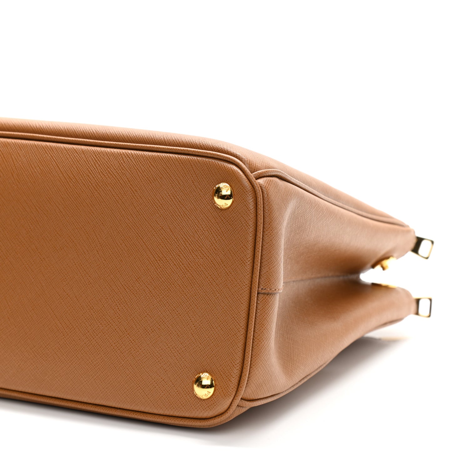 Saffiano Lux Large Galleria Double Zip Tote Caramel